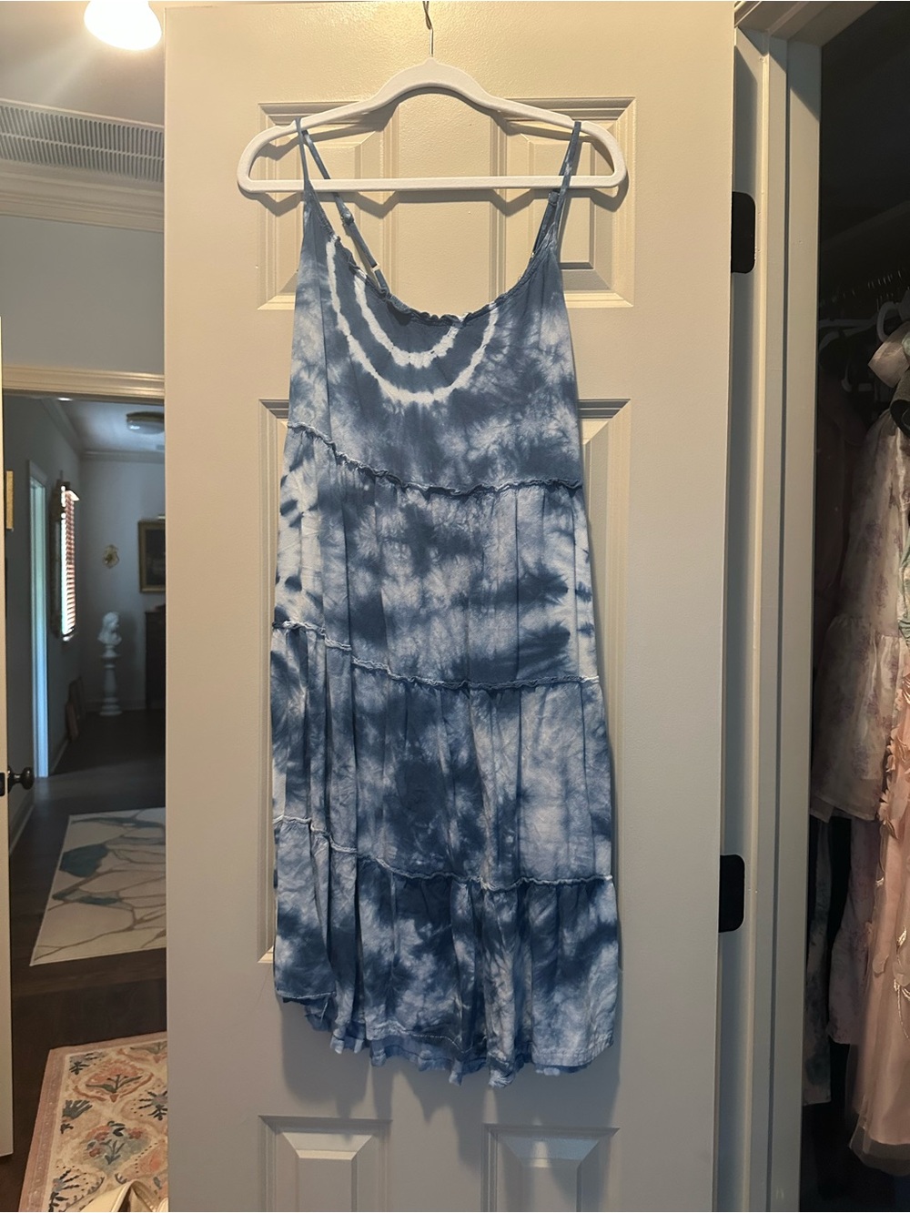 Mlle Gabrielle Blue and White Tie-Dye Sundress
